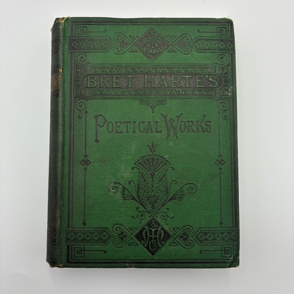 1881 Bret Harte Poetical Works Complete Diamond Edition Green Hardcover Antique